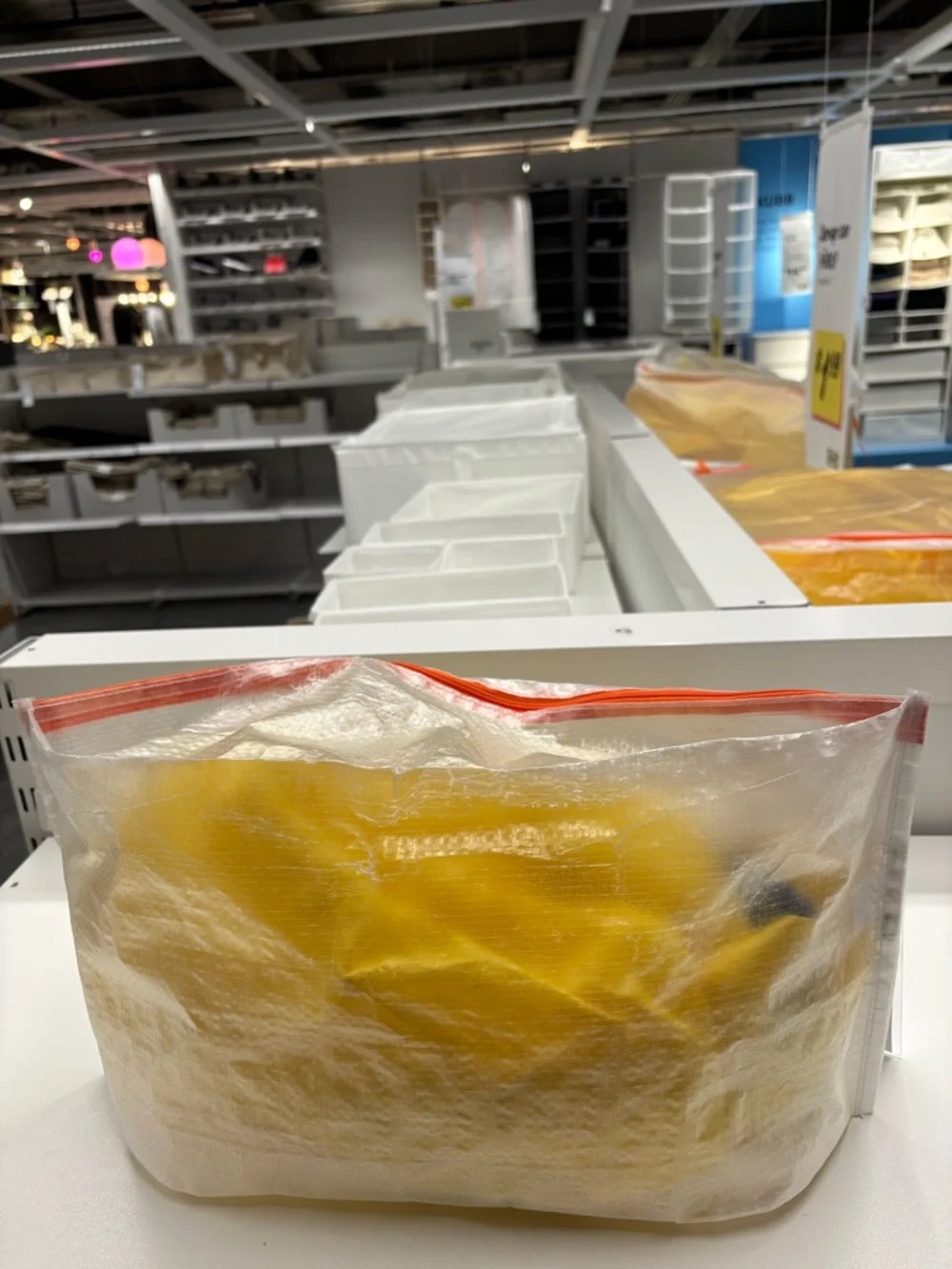 Travel Shoe luggage bag IKEA White Translucent Storage Pouch with Orange Zip new
